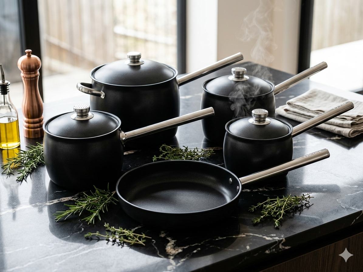Non-Stick Cookware Set with Long Handles