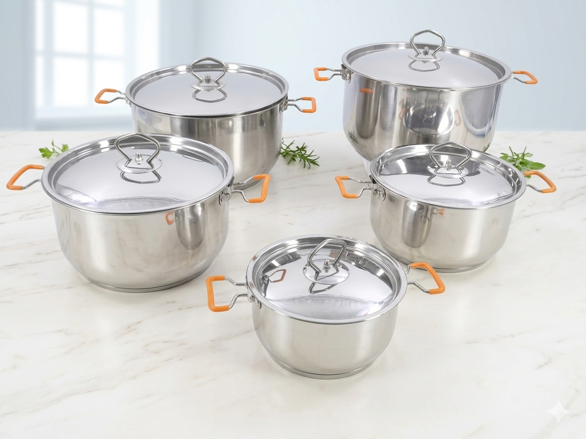 Boxed cookware in warehouse for importers