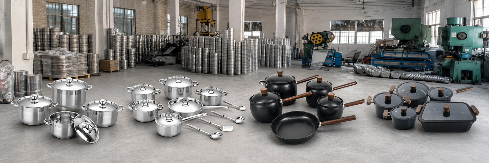 Guangdong Xiye cookware factory workshop wide view