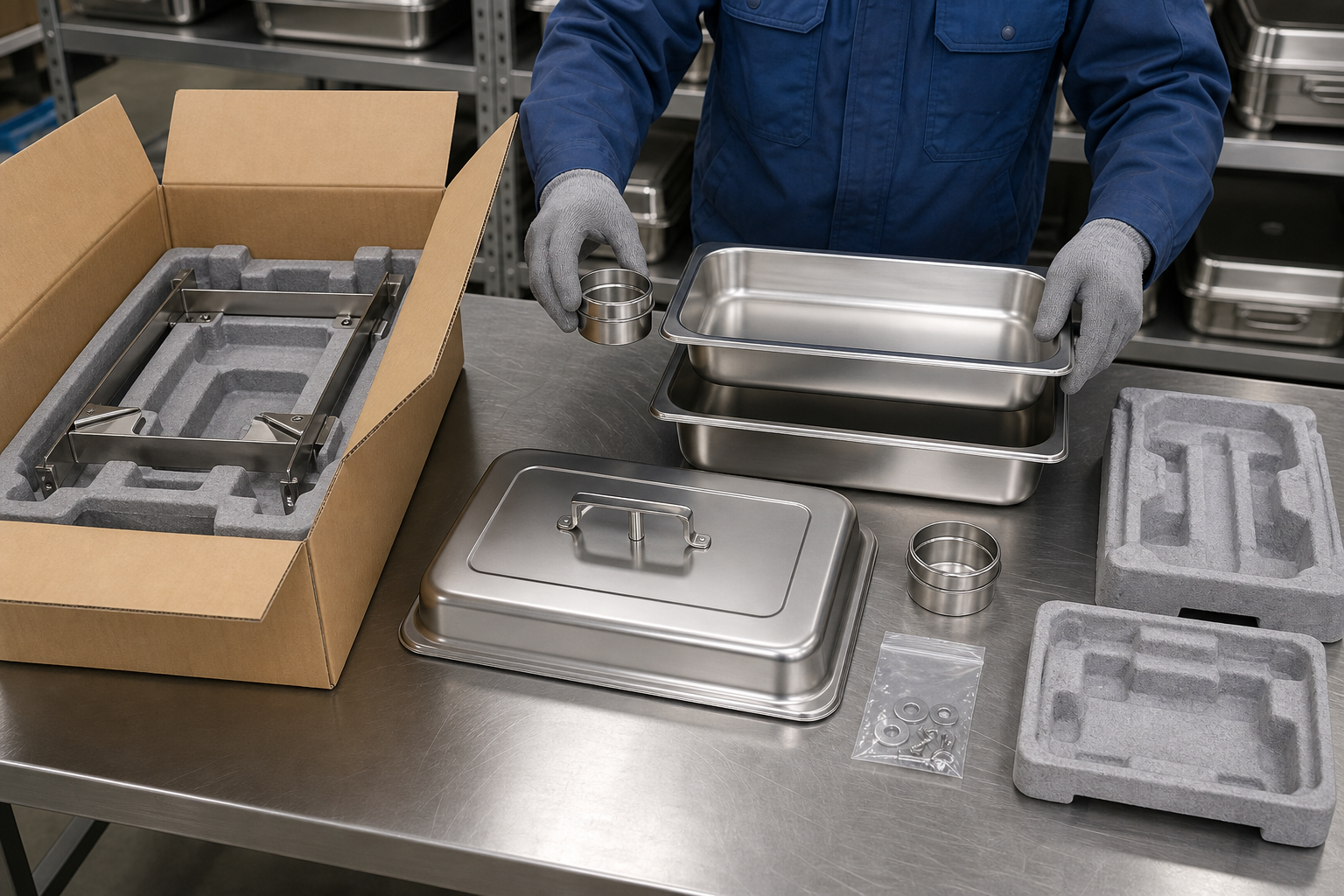 11L chafing dishes packed in gift boxes for export inspection