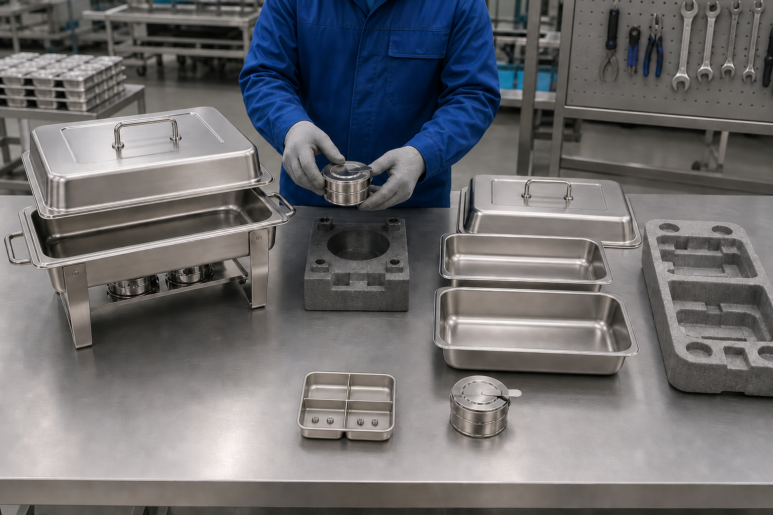 chafing dish packing inspection at Xiye factory
