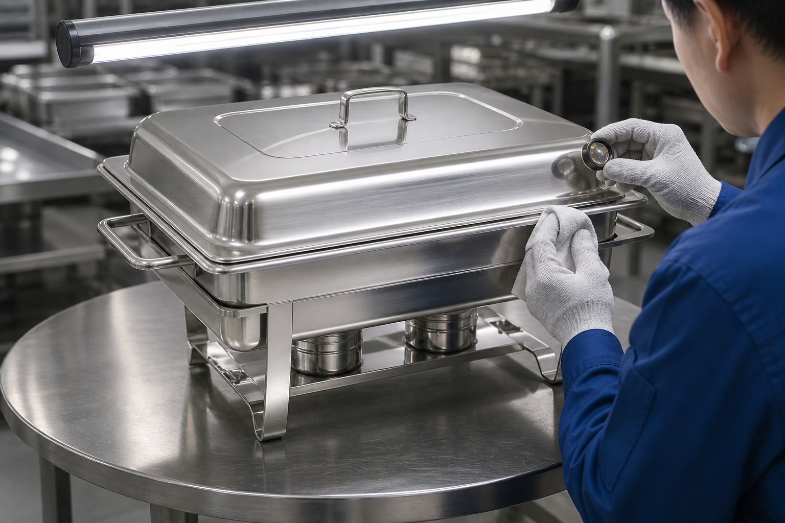 chafing dish surface appearance inspection
