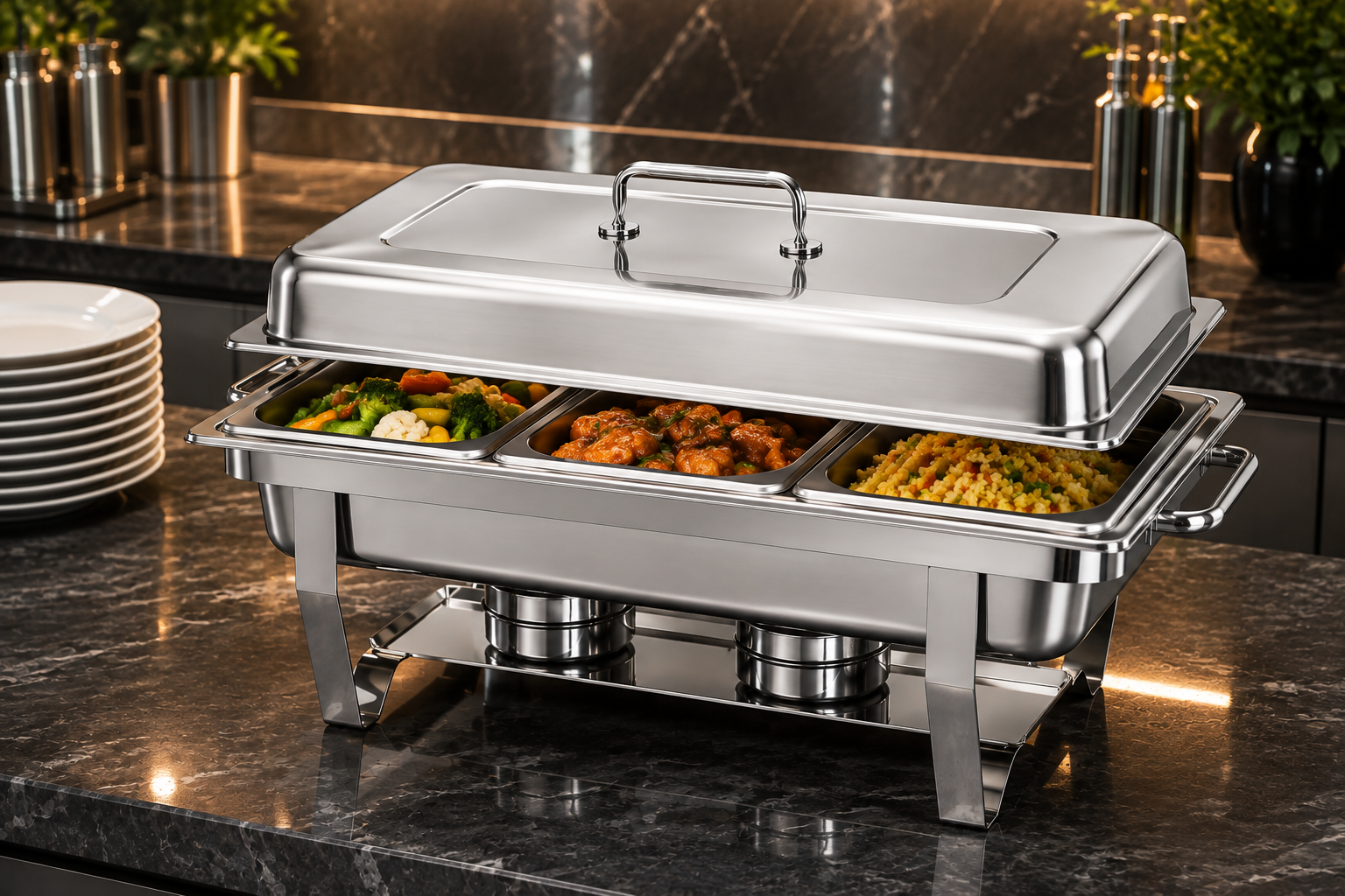 11L three food pan chafing dish CD-03A