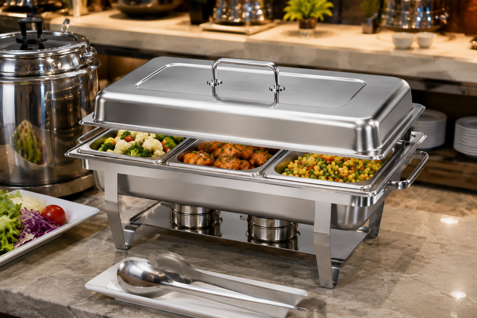 11L three food pan chafing dish CD-03B