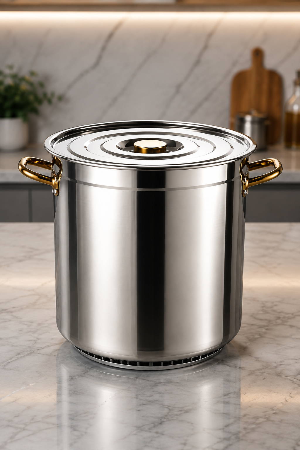 commercial stock pots packed in export cartons showing volume difference
