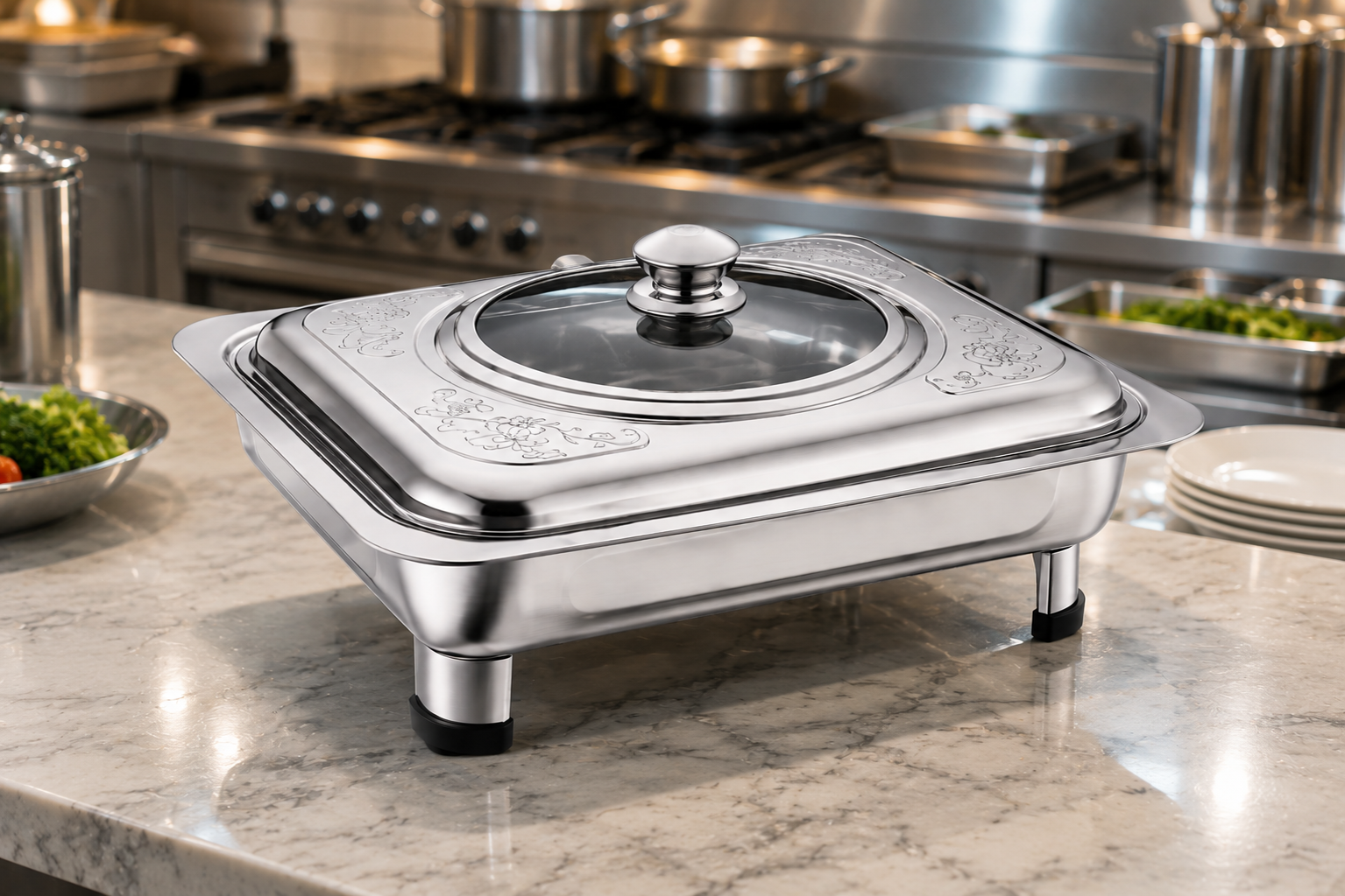 34 by 28 cm fast-food chafing dish for commercial foodservice