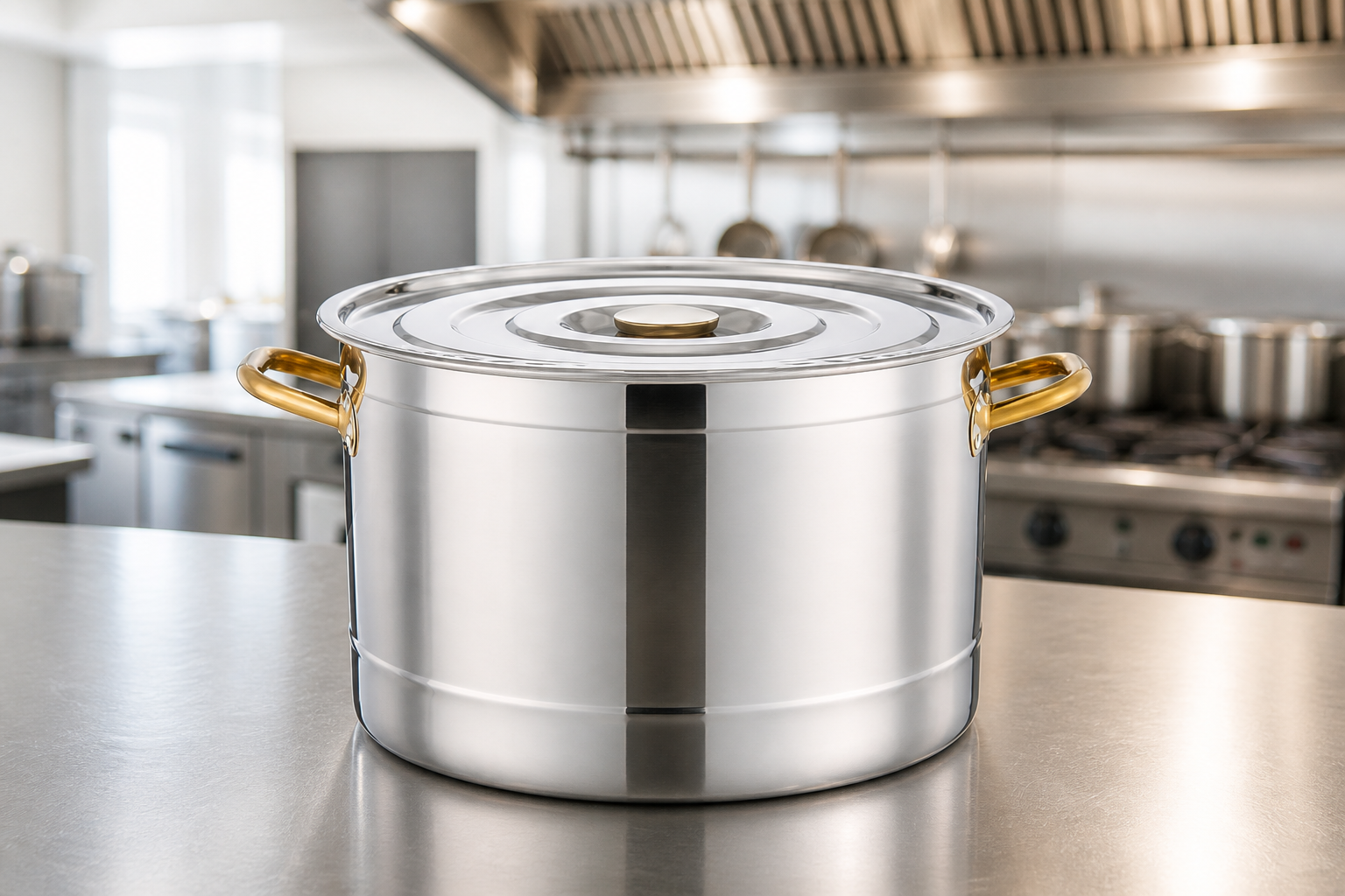 commercial stock pot handle detail